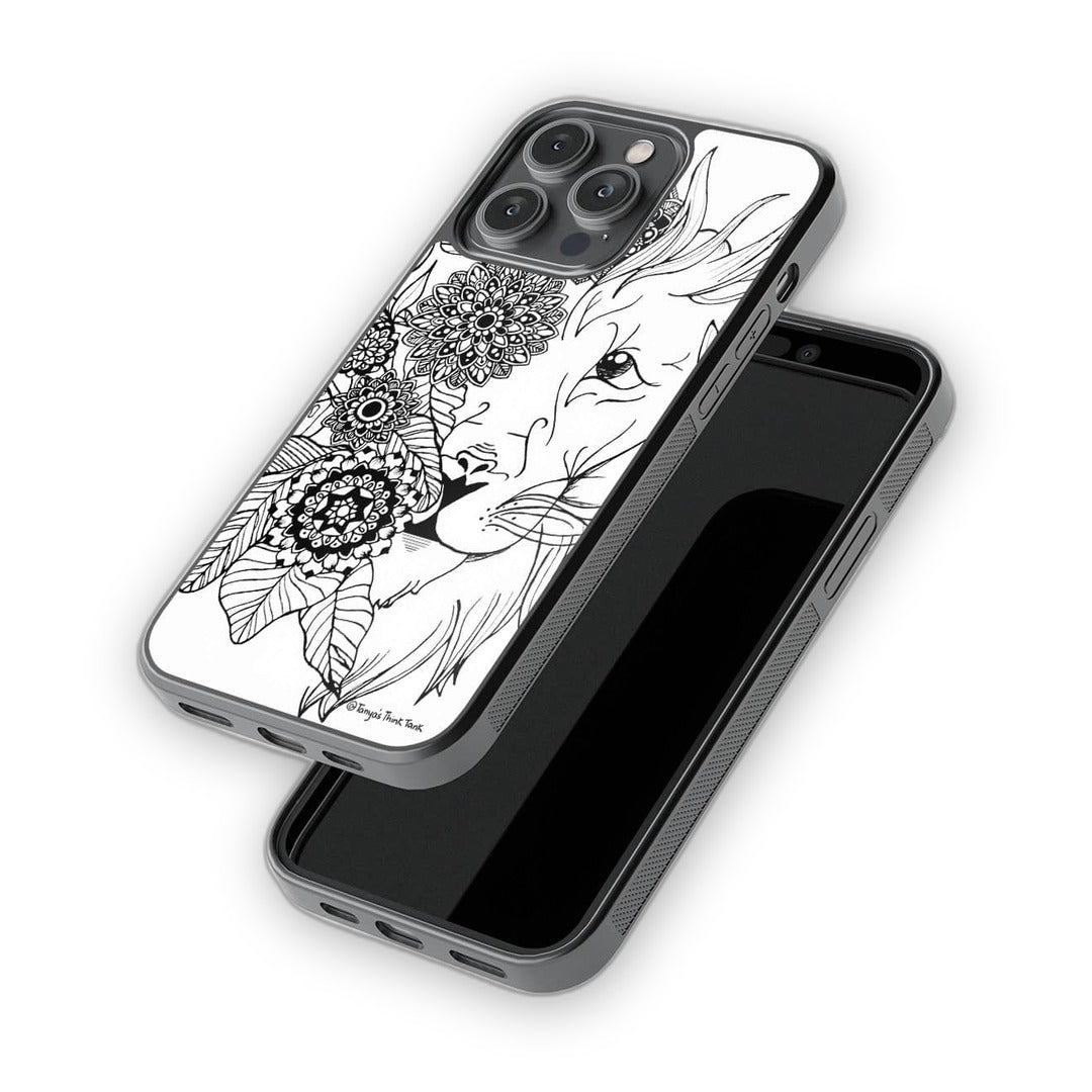 Lion Black Glass iPhone Case for iPhone 14 Pro Max | Macmerise