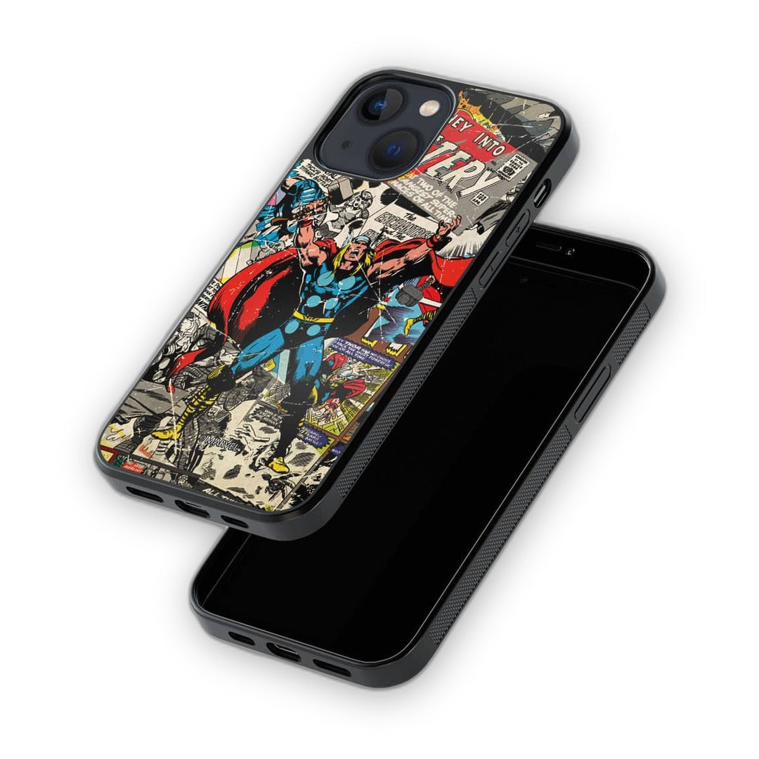 Comic Thor Glass iPhone Case for iPhone 13 Mini | Macmerise
