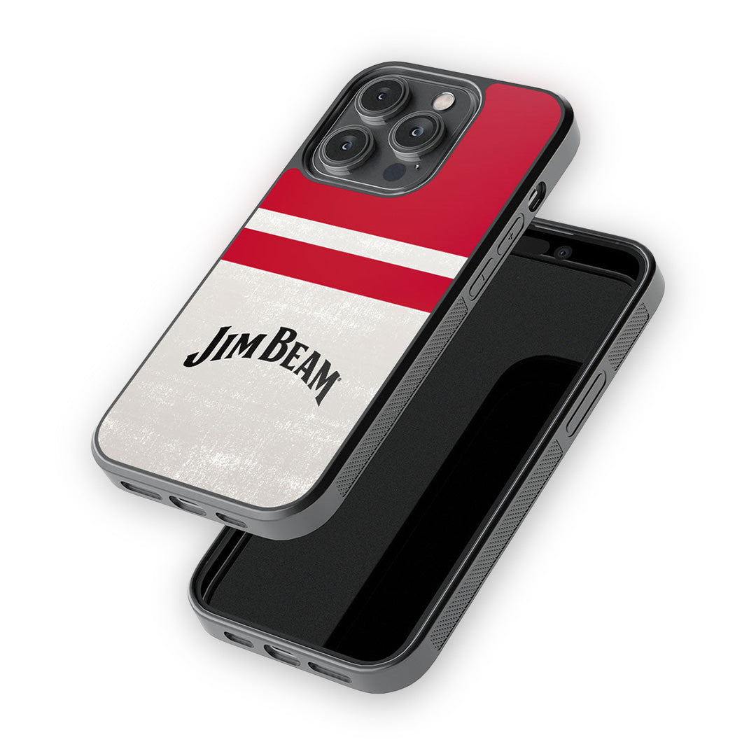 Jim Beam Stripes iPhone 14 Pro Cover White - detail view | Macmerise
