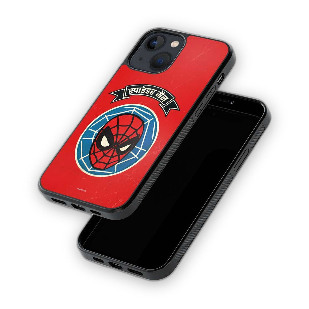 Desi Spiderman Badge Glass iPhone Case for iPhone 13 | Macmerise