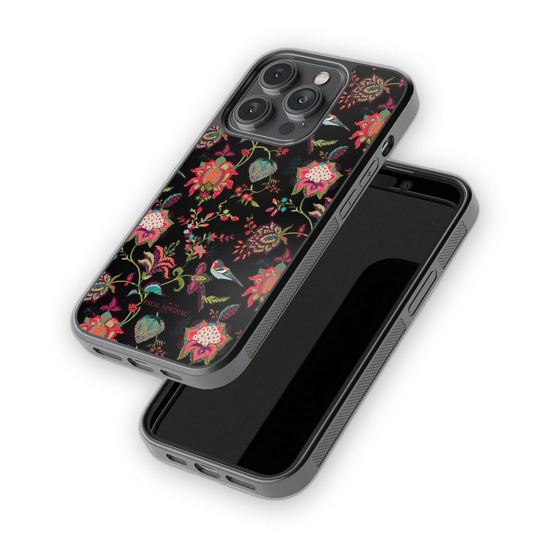 Payal Singhal Chidiya Black Glass iPhone Case for iPhone 14 Pro | Macmerise