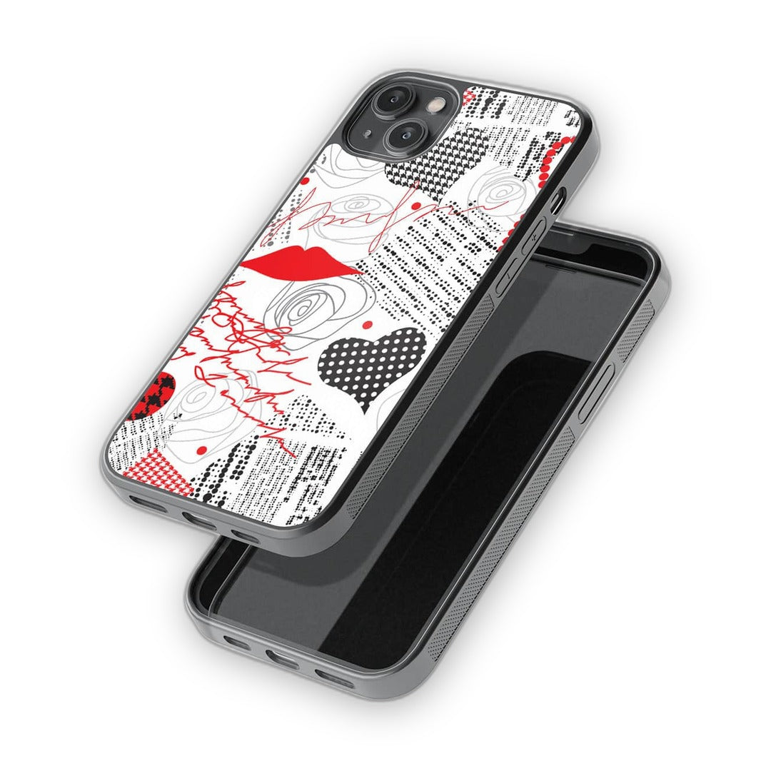 White Love Glass iPhone Case for iPhone 14 Plus | Macmerise