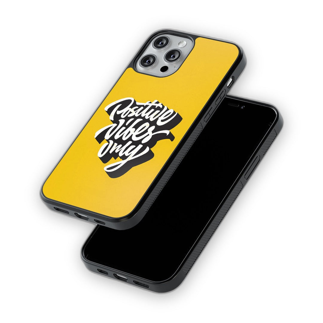 Positive Vibes Only Glass iPhone Case for iPhone 13 Pro Max | Macmerise