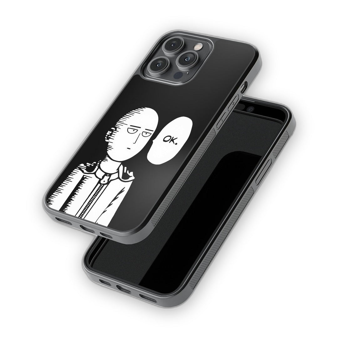 Saitama Not Impressed Glass iPhone Case for iPhone 14 Pro Max | Macmerise