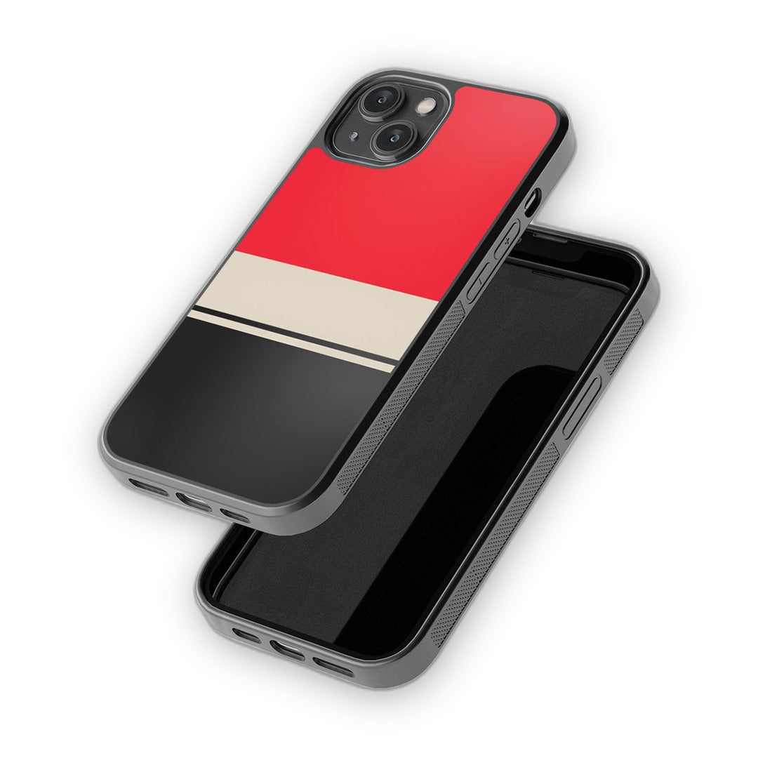 Racecar Stripes Glass iPhone Case for iPhone 14 | Macmerise