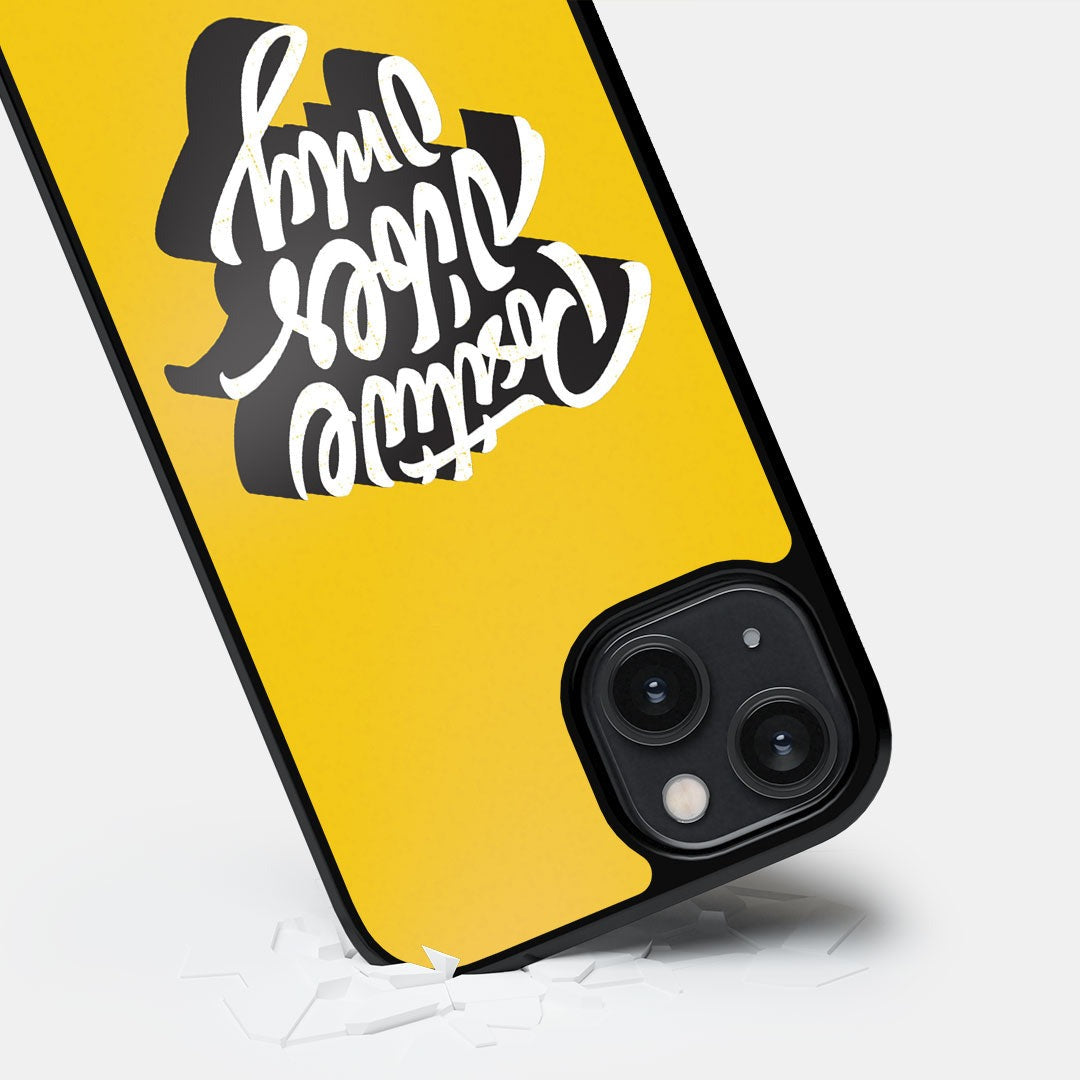 Positive Vibes Only Glass iPhone Case for iPhone 14 | Macmerise