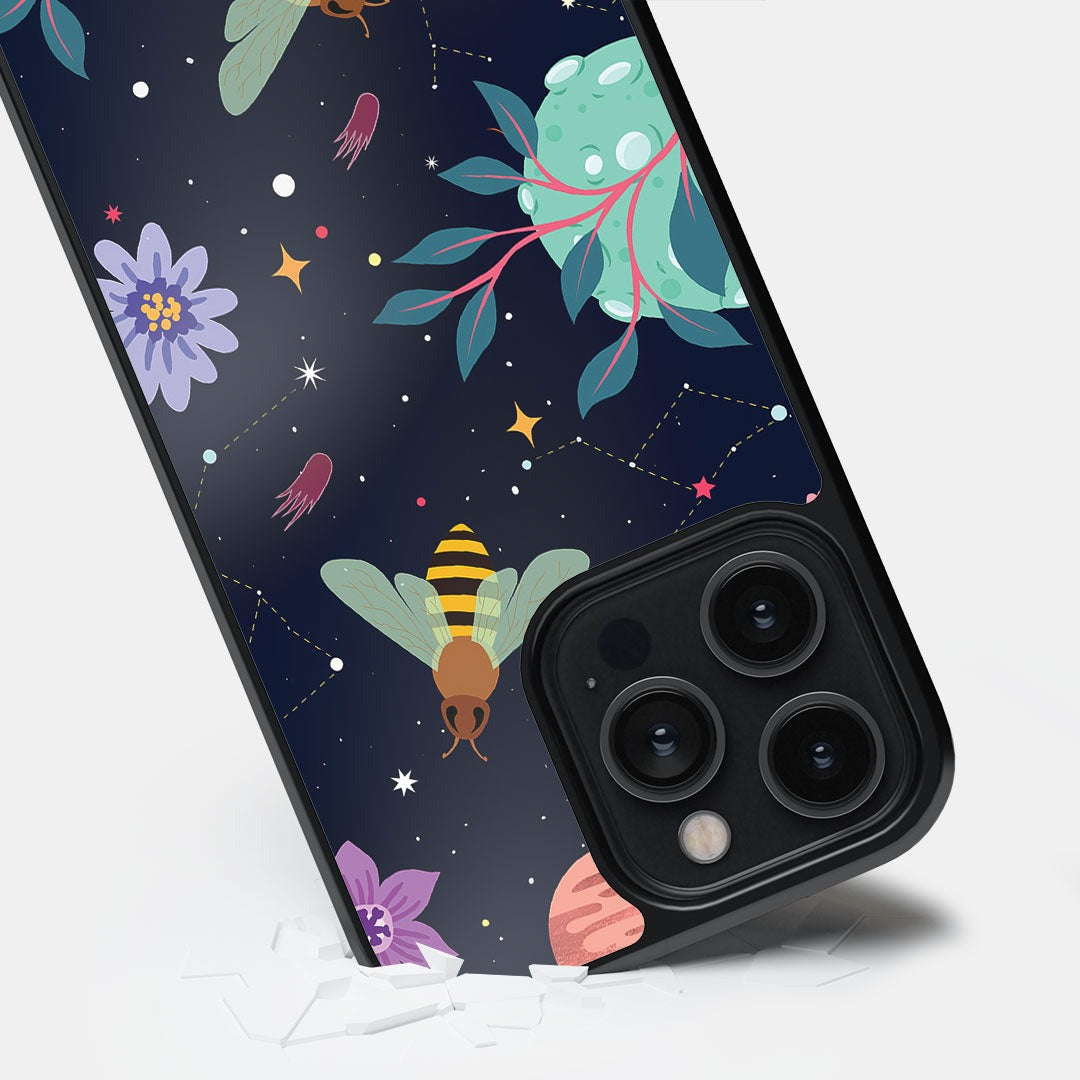 Space Bees Glass iPhone Case for iPhone 14 Pro Max | Macmerise