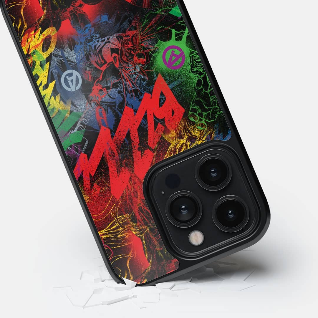Avengers Grafitti Glass iPhone Case for iPhone 14 Pro | Macmerise