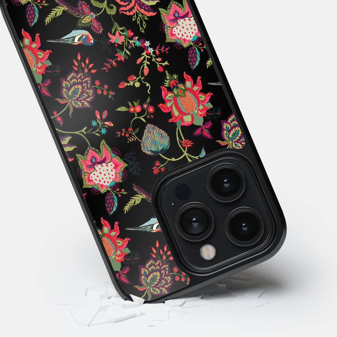 Payal Singhal Chidiya Black Glass iPhone Case for iPhone 14 Pro | Macmerise