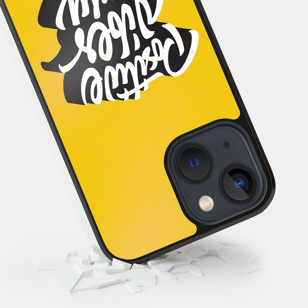 Positive Vibes Only Glass iPhone Case for iPhone 13 | Macmerise