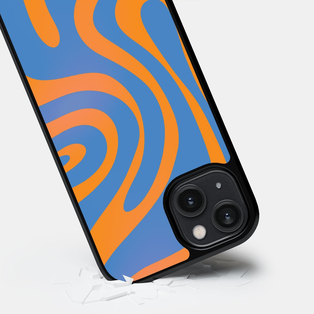 Wavy Whimsy Orange Glass iPhone Case for iPhone 14 | Macmerise