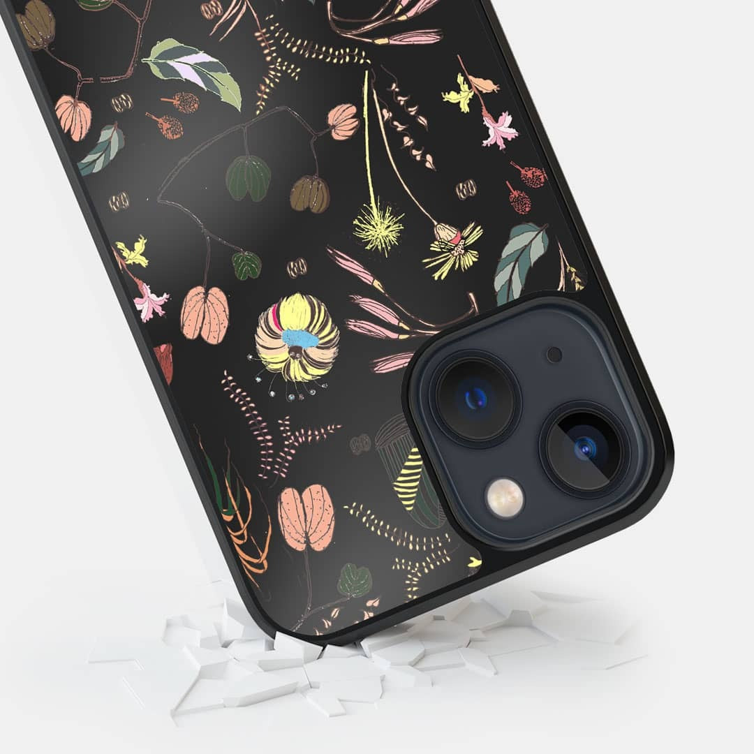 Payal Singhal Gunmetal Black Glass iPhone Case for iPhone 13 | Macmerise