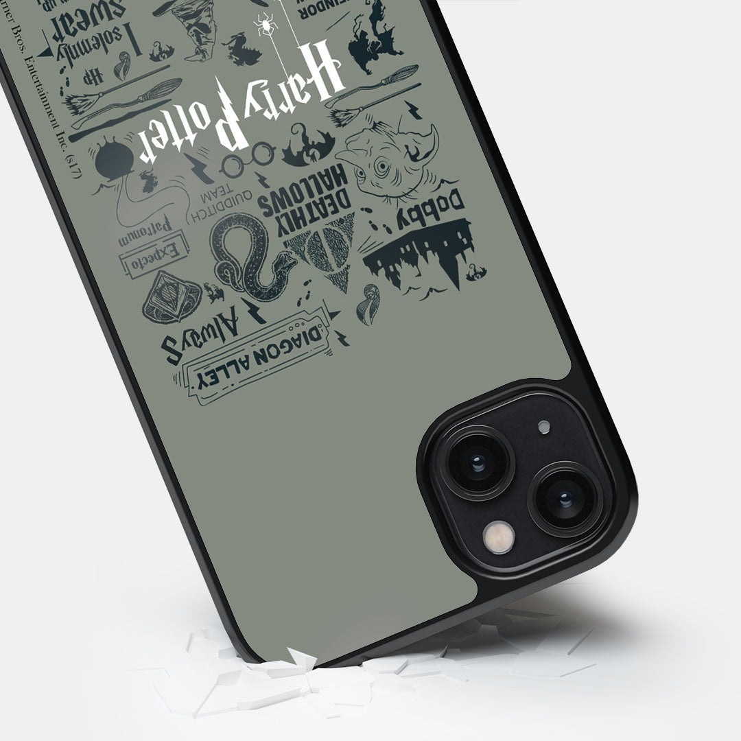 Harry Potter Infographic Grey Glass iPhone Case for iPhone 14 Plus | Macmerise