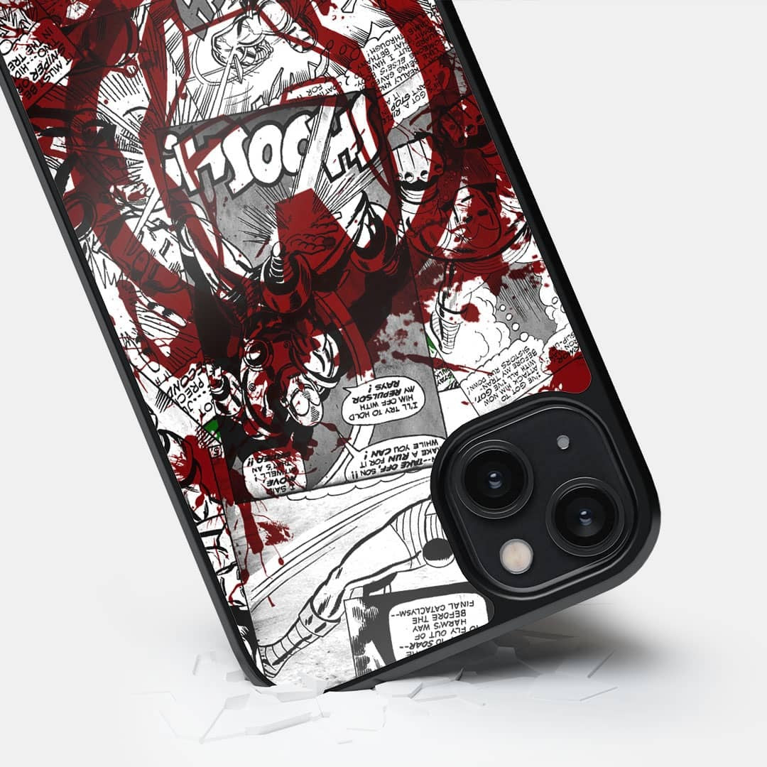 Splash Out Iron Man Glass iPhone Case for iPhone 14 Plus | Macmerise