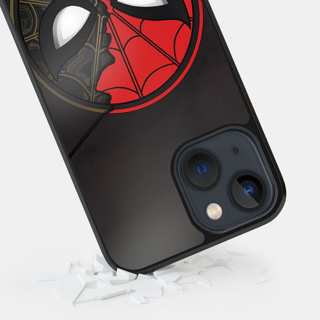 Two Face Spidey Glass iPhone Case for iPhone 13 Mini | Macmerise