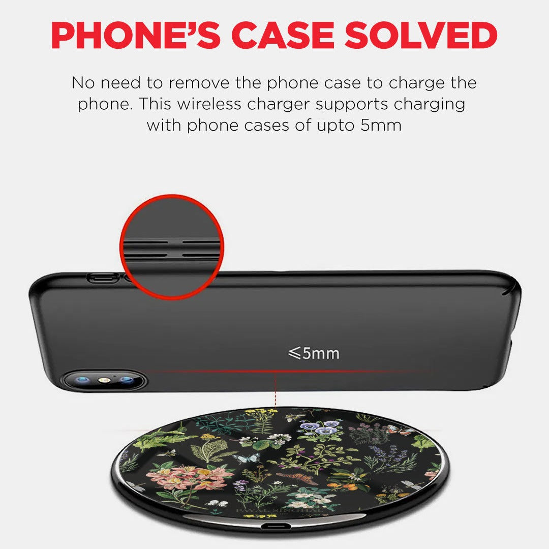 Payal Singhal Titli Black Wireless Charger 15w Glass | Macmerise