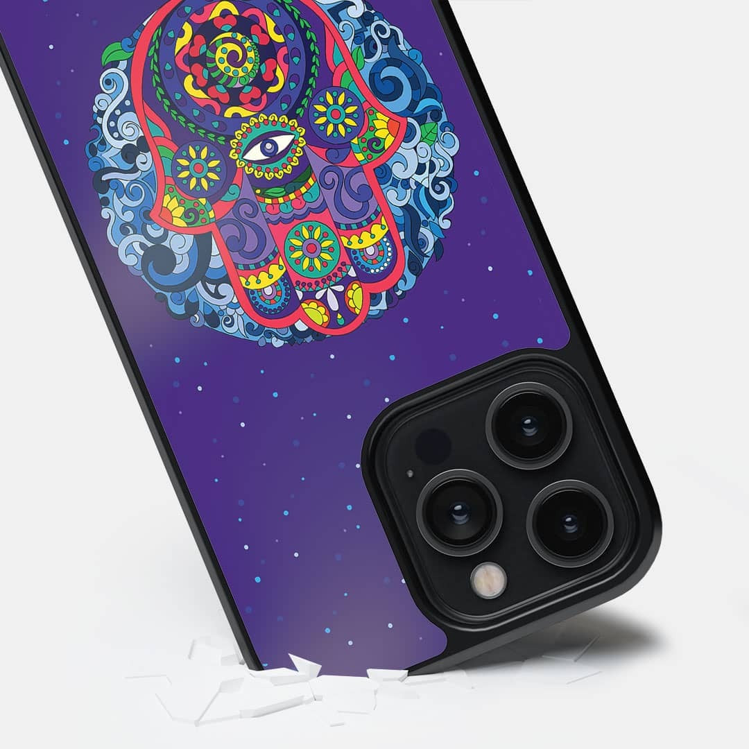 Humsa Mandala Glass iPhone Case for iPhone 14 Pro Max | Macmerise