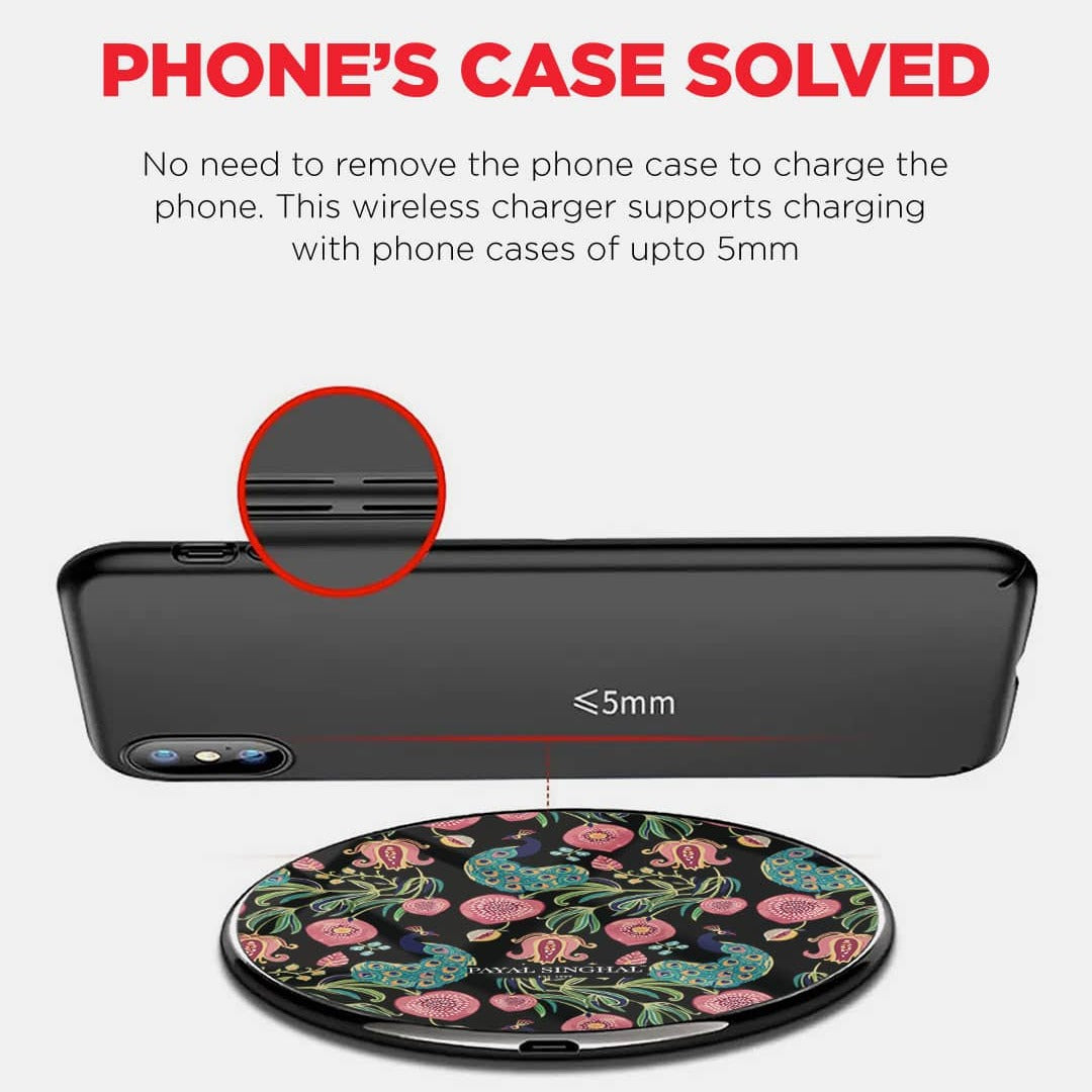 Payal Singhal Anaar and Mor Wireless Charger - 15W Black - detail view | Macmerise