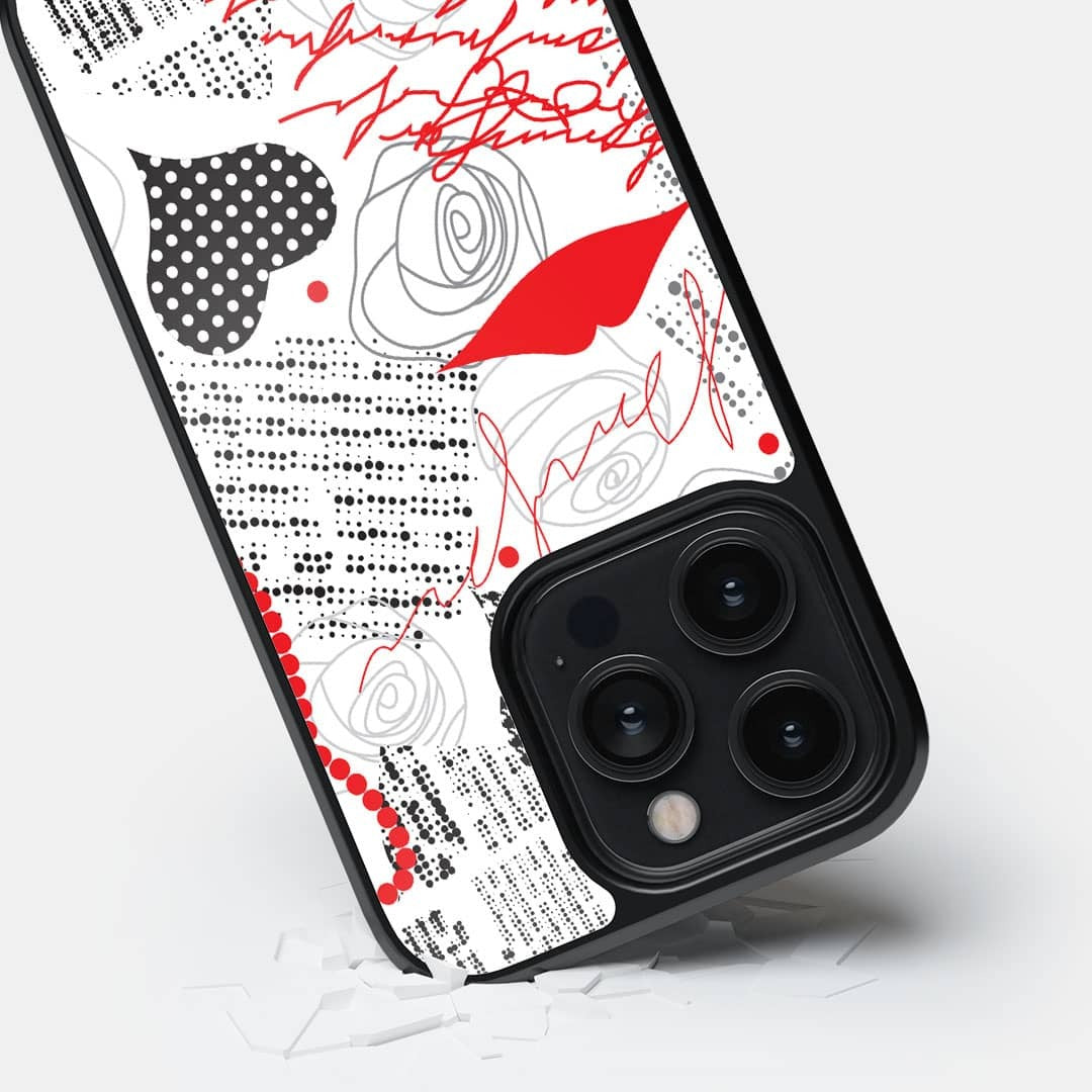 White Love Glass iPhone Case for iPhone 14 Pro | Macmerise