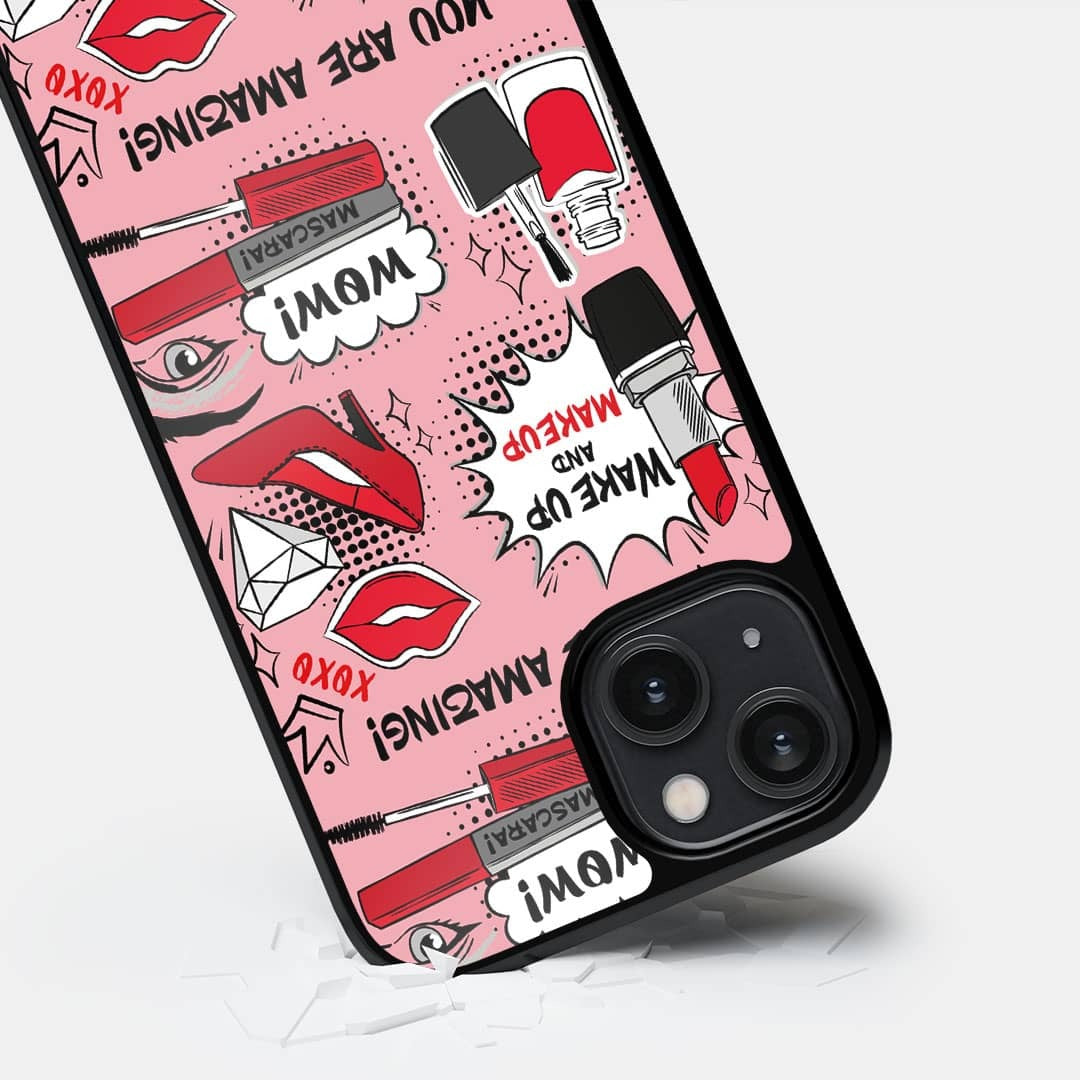 Wake Up and Makeup Glass iPhone Case for iPhone 14 | Macmerise