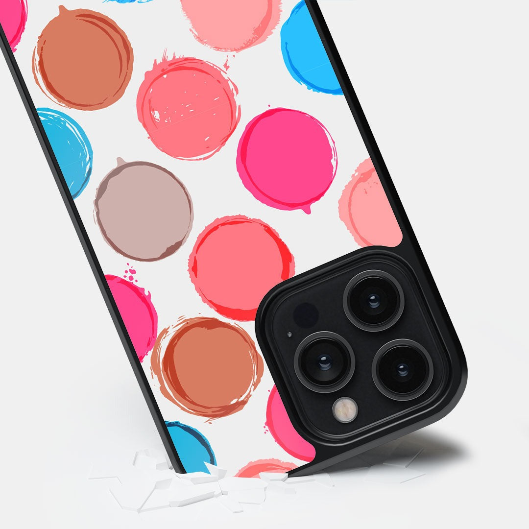 Polka Dot Canvas Glass iPhone Case for iPhone 14 Pro Max | Macmerise