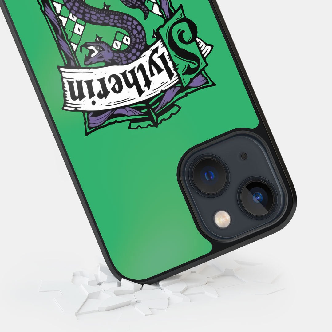 Crest Slytherin Glass iPhone Case for iPhone 13 Mini | Macmerise