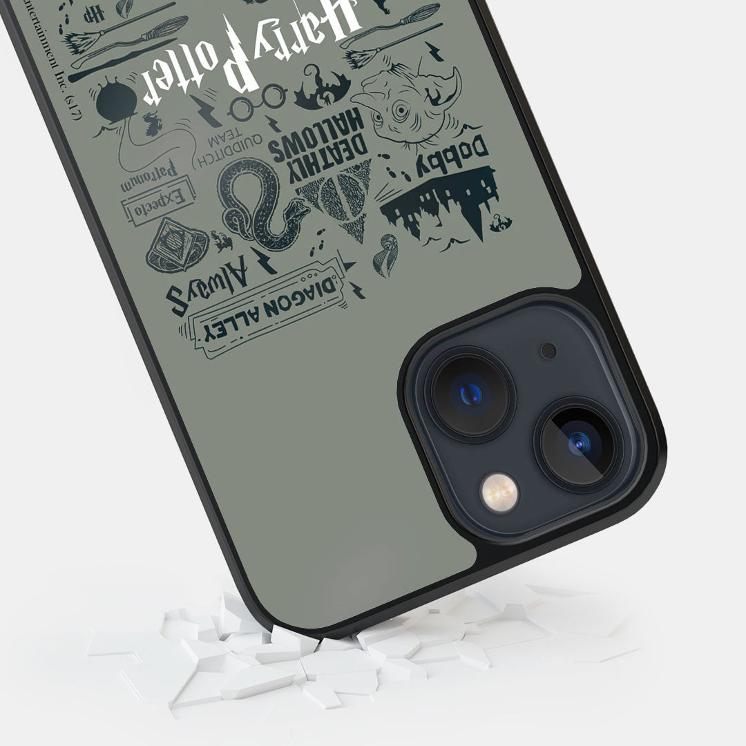 Harry Potter Infographic Grey Glass iPhone Case for iPhone 13 Mini | Macmerise