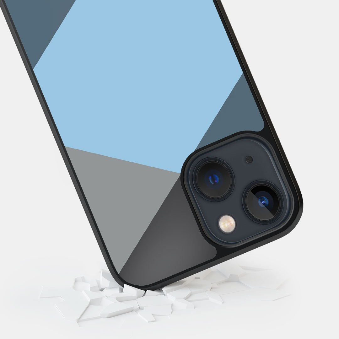 Criss Cross Blue Glass iPhone Case for iPhone 13 Mini | Macmerise
