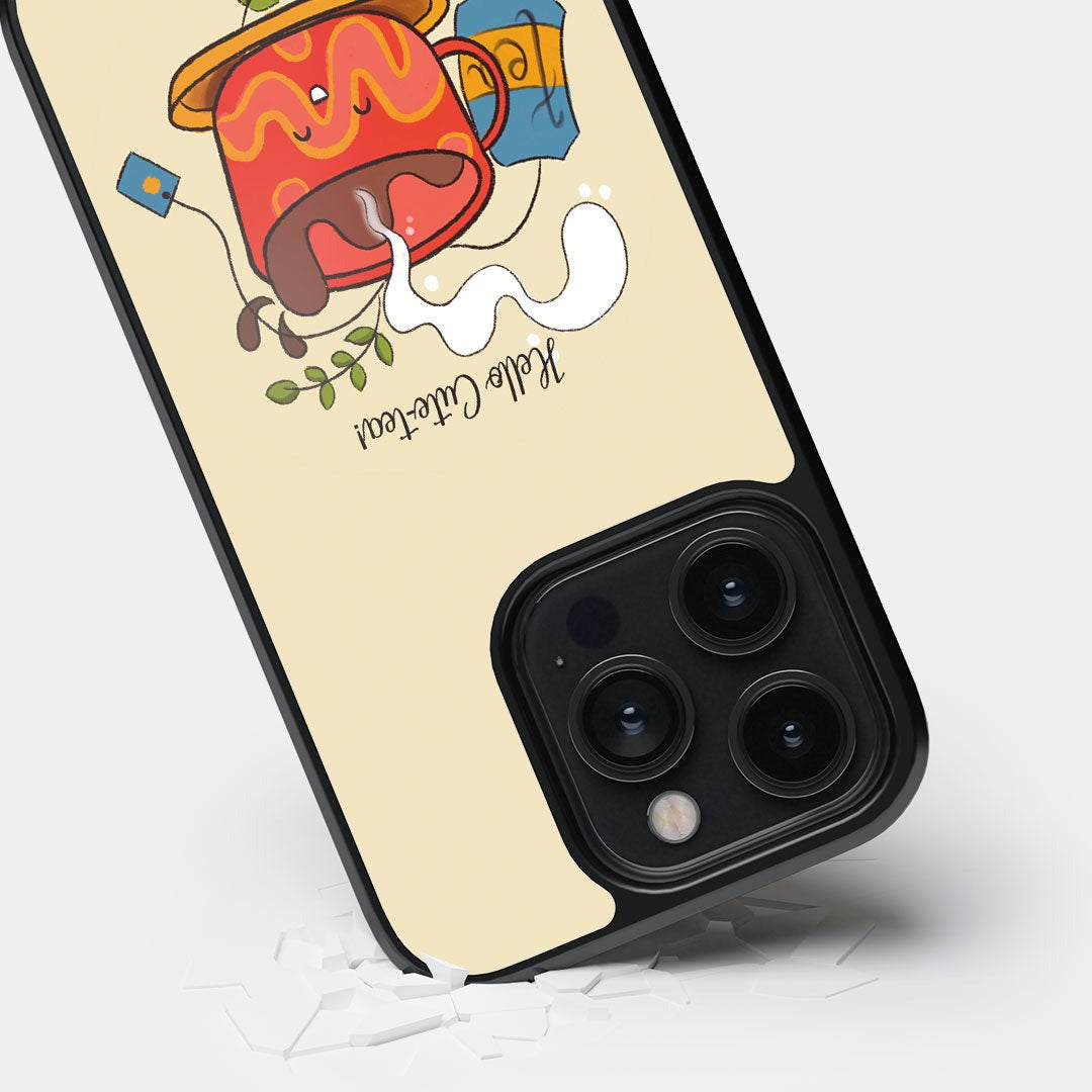 Hello Cute Tea Glass iPhone Case for iPhone 14 Pro | Macmerise