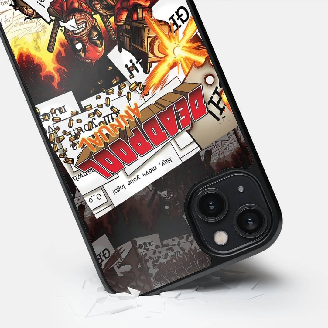 Comic Deadpool Glass iPhone Case for iPhone 14 Plus | Macmerise
