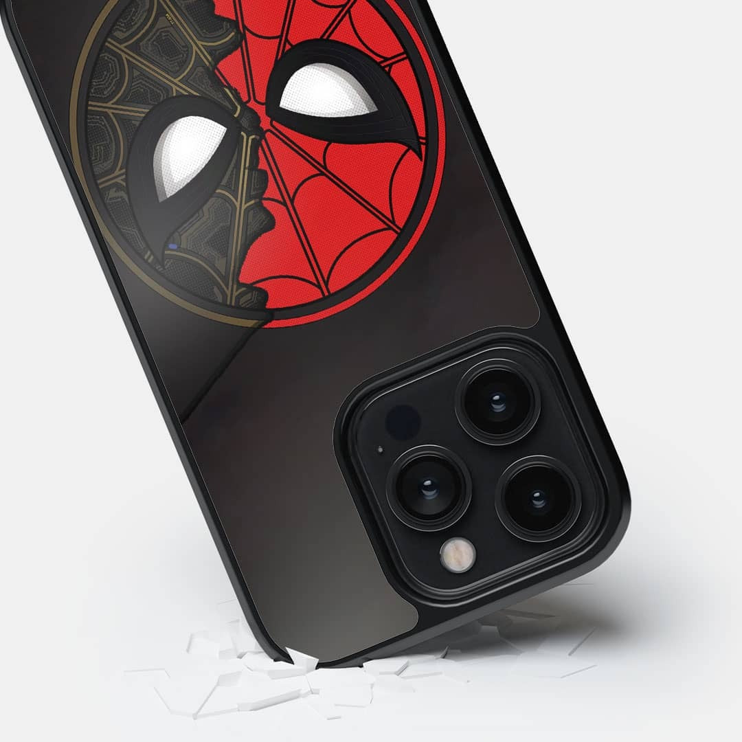 Two Face Spidey Glass iPhone Case for iPhone 14 Pro | Macmerise