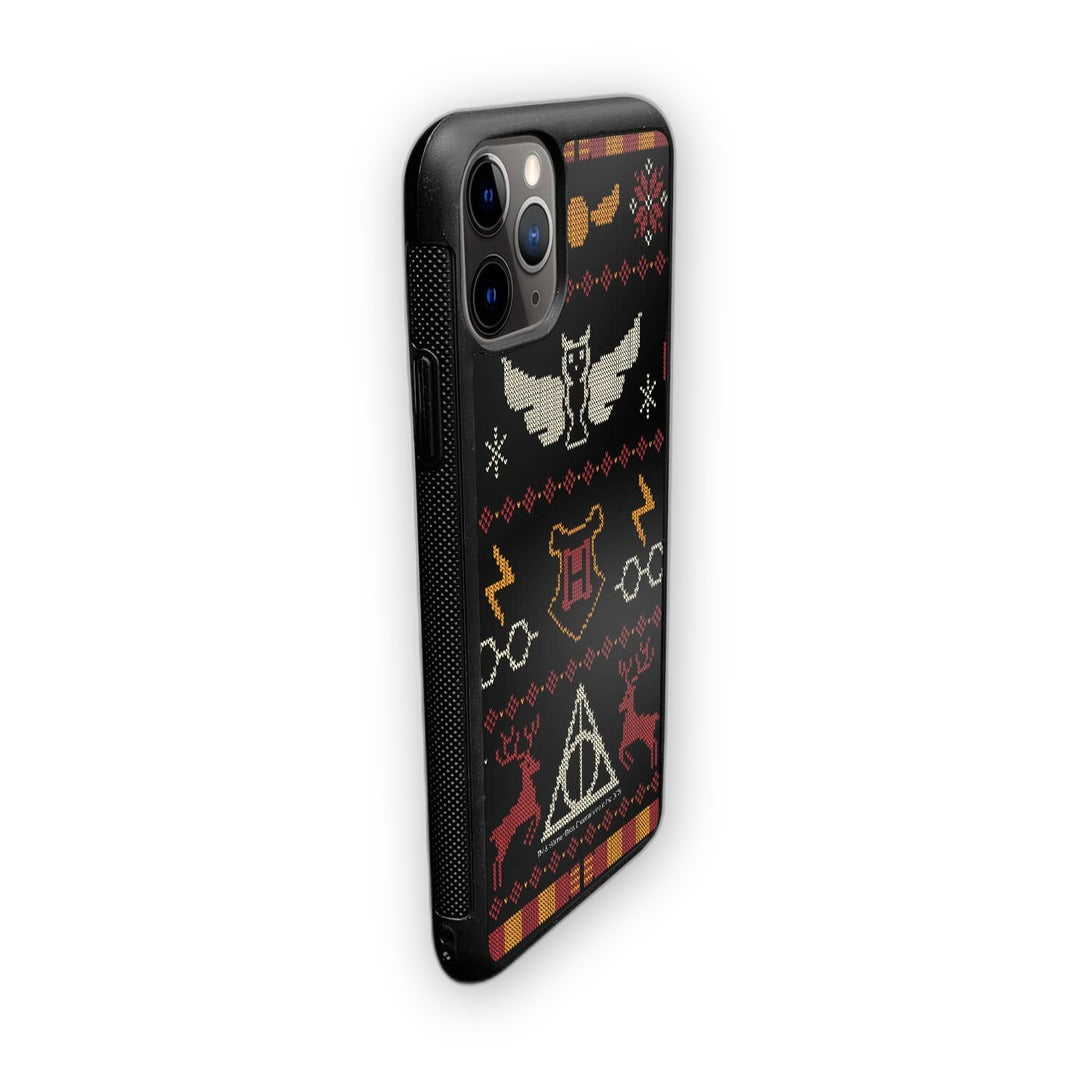 Harry Potter Christmas Pattern Glass iPhone Case for iPhone 11 Pro Max | Macmerise
