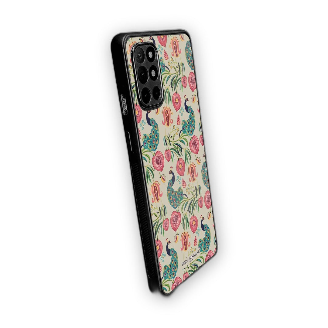 Payal Singhal Anaar and Mor Beige Phone Case for OnePlus 8t Bumper | Macmerise