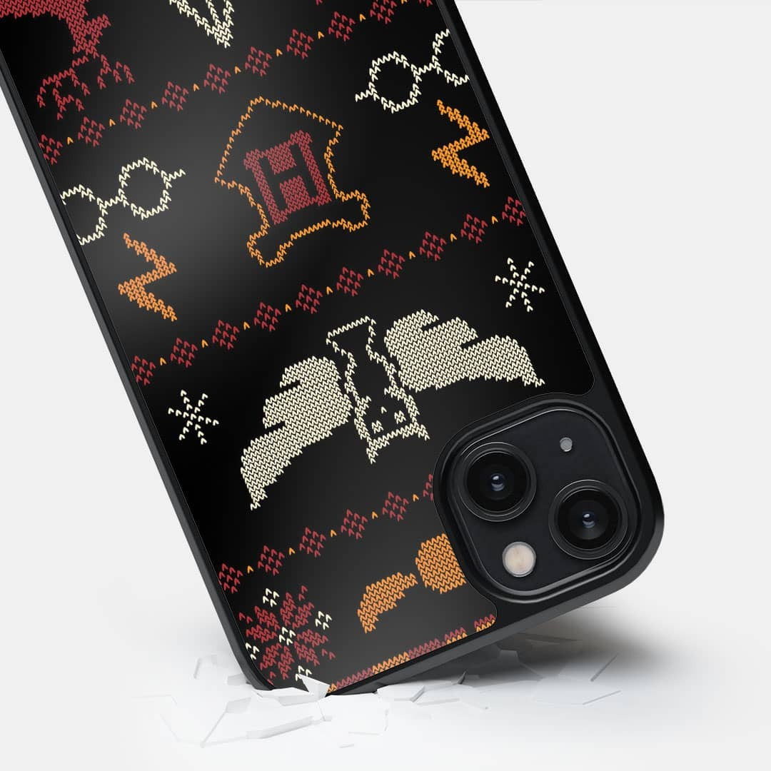 Harry Potter Christmas Pattern Glass iPhone Case for iPhone 14 Plus | Macmerise