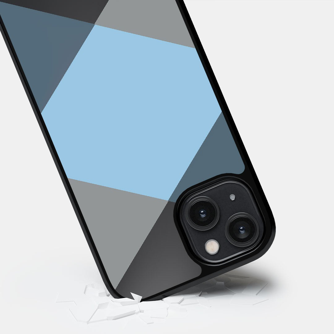 Criss Cross Blue Glass iPhone Case for iPhone 14 | Macmerise