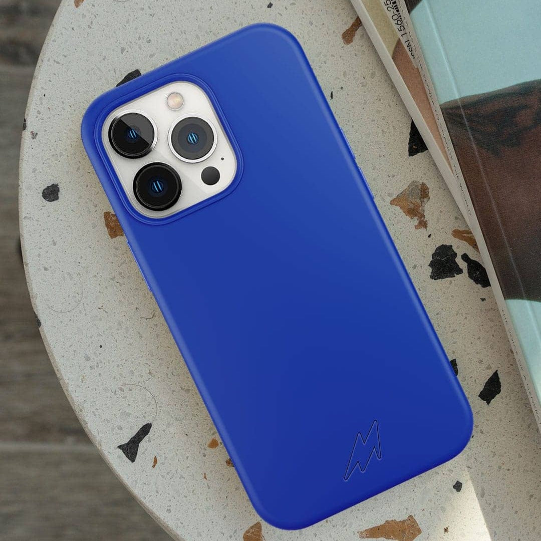 Basics Glass iPhone Case for iPhone 12 Pro Max Magsafe Silicone Blue | Macmerise