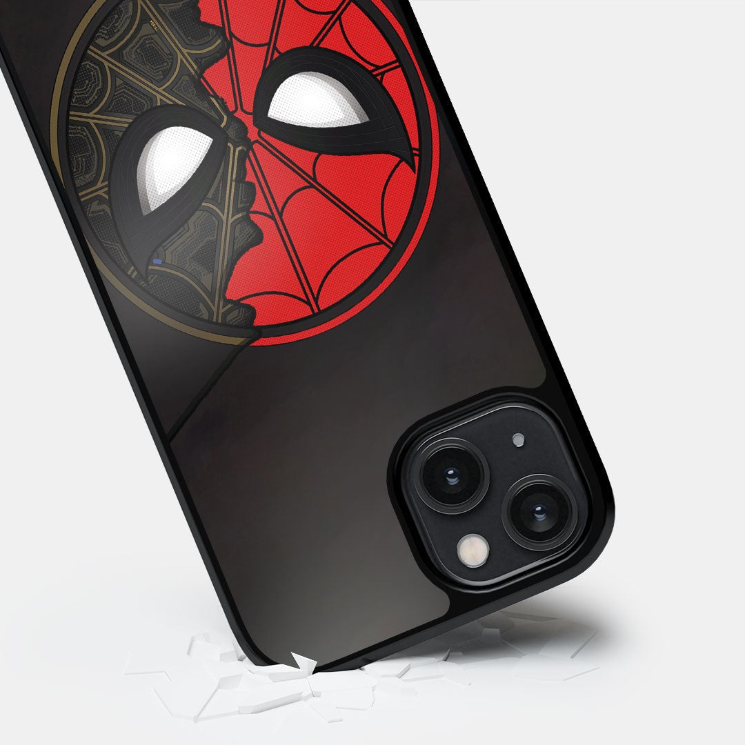 Two Face Spidey Glass iPhone Case for iPhone 14 | Macmerise
