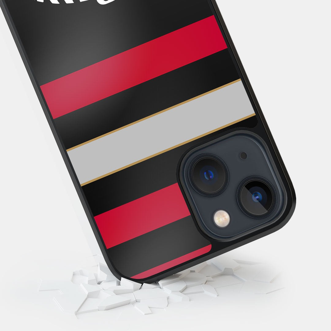 Jim Beam Black Stripes Glass iPhone Case for iPhone 13 | Macmerise