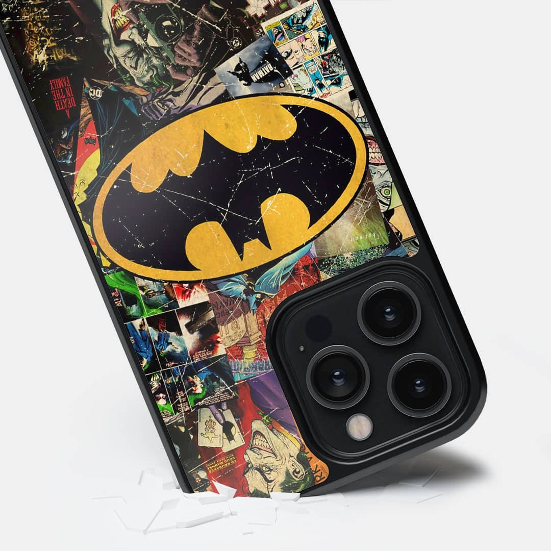 Comic Bat Glass iPhone Case for iPhone 14 Pro Max | Macmerise