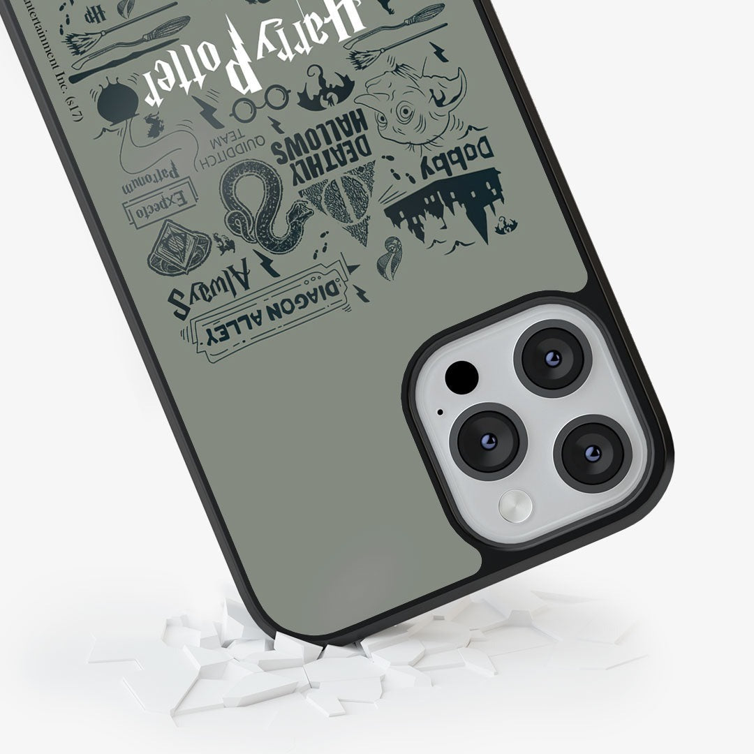 Harry Potter Infographic Grey Glass iPhone Case for iPhone 13 Pro | Macmerise