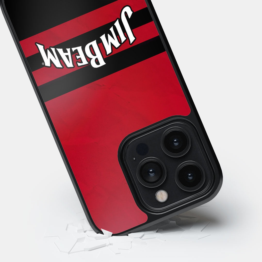 Jim Beam Red Stripes Glass iPhone Case for iPhone 14 Pro | Macmerise