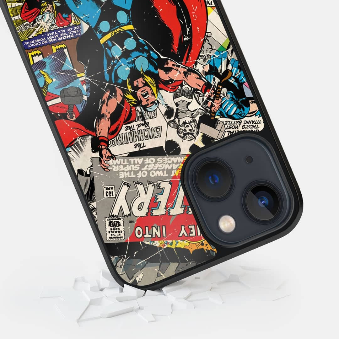 Comic Thor Glass iPhone Case for iPhone 13 Mini | Macmerise