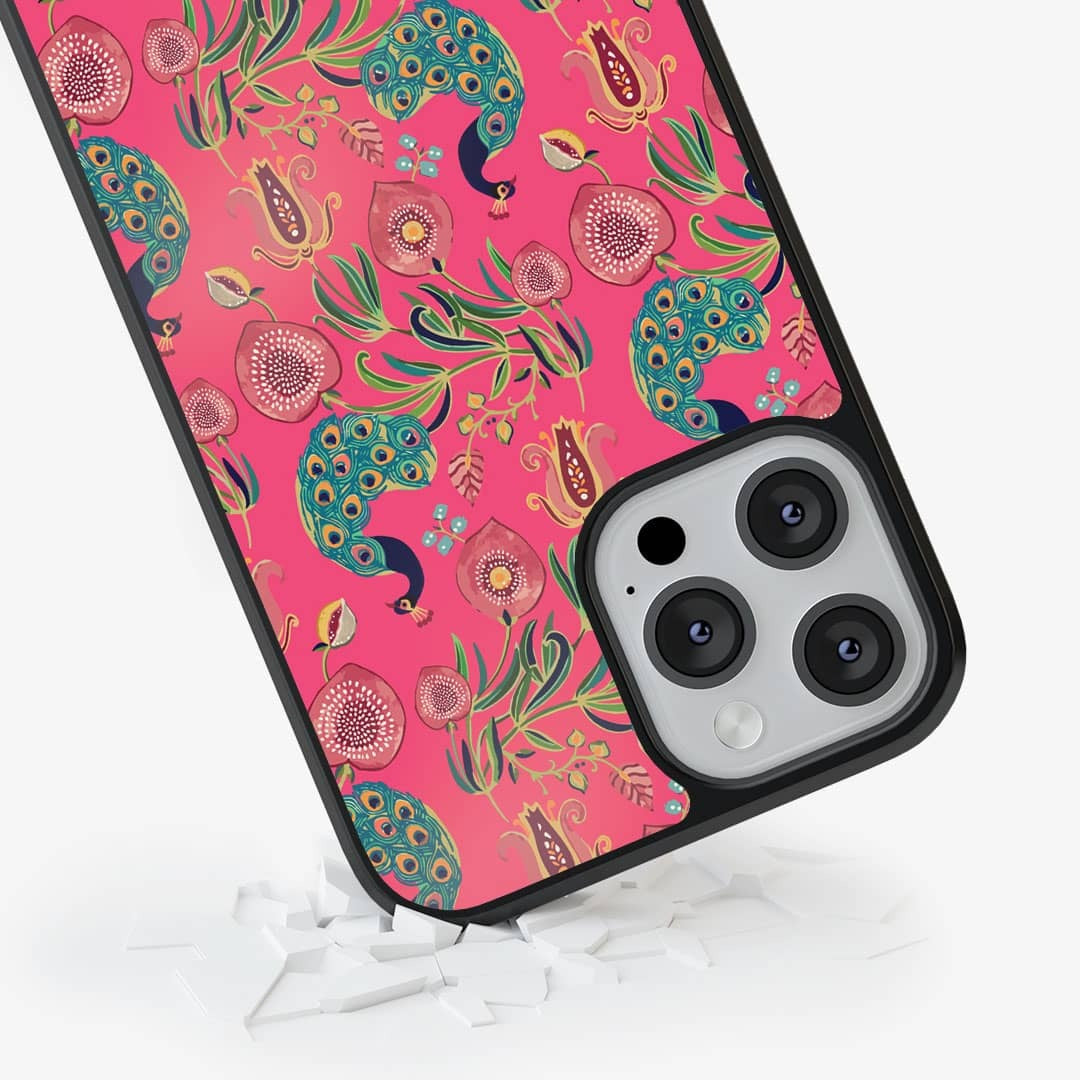 Payal Singhal Anaar and Mor iPhone 13 Pro Cover Pink - detail view | Macmerise