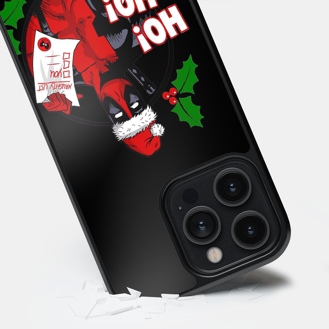 Deadpool Santa Glass iPhone Case for iPhone 14 Pro Max | Macmerise