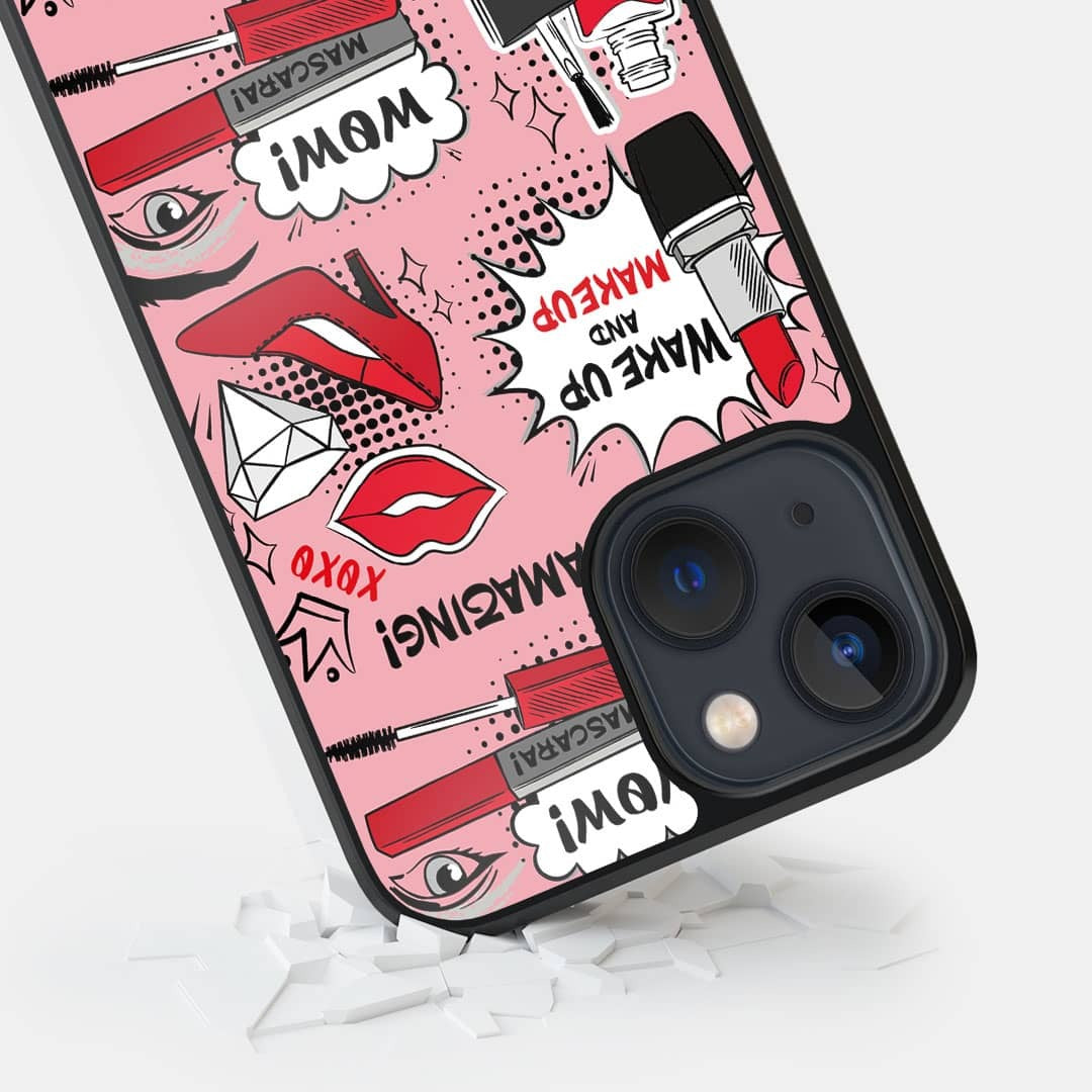 Wake Up and Makeup Glass iPhone Case for iPhone 13 | Macmerise