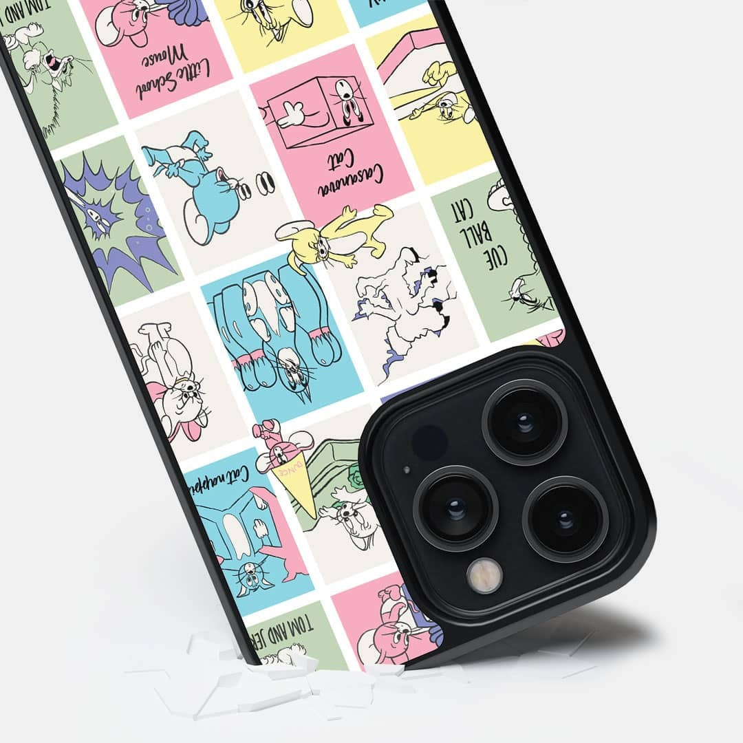 Cat Chase Glass iPhone Case for iPhone 14 Pro Max | Macmerise