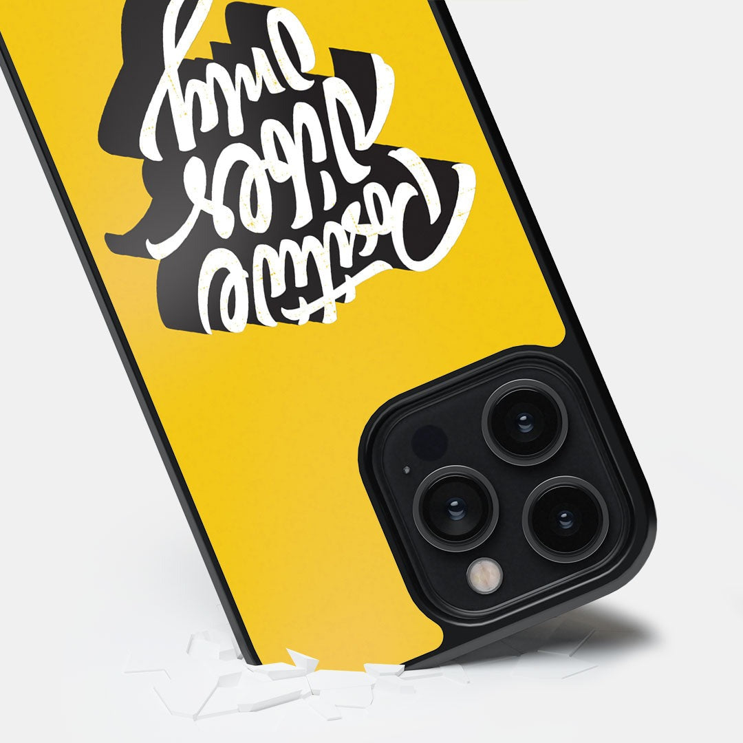 Positive Vibes Only Glass iPhone Case for iPhone 14 Pro Max | Macmerise