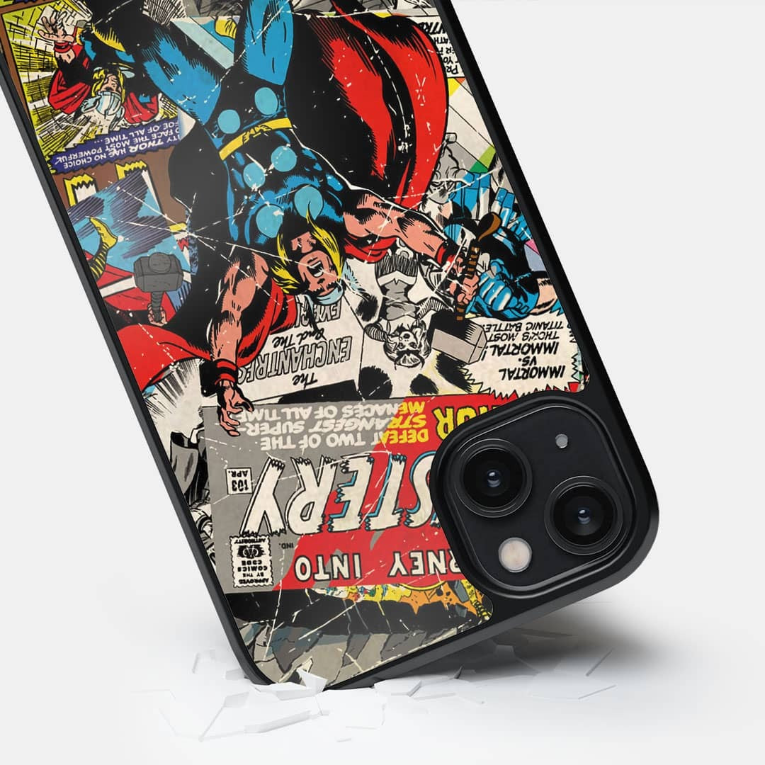 Comic Thor Glass iPhone Case for iPhone 14 Plus | Macmerise