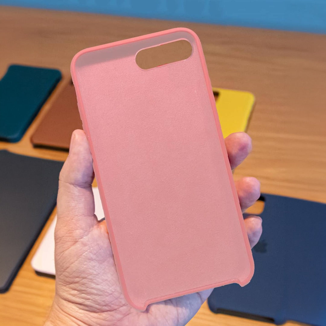 Basics Glass iPhone Case for iPhone 7 Plus Silicone Baby Pink | Macmerise