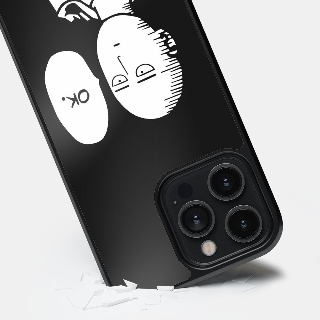 Saitama Not Impressed Glass iPhone Case for iPhone 14 Pro Max | Macmerise
